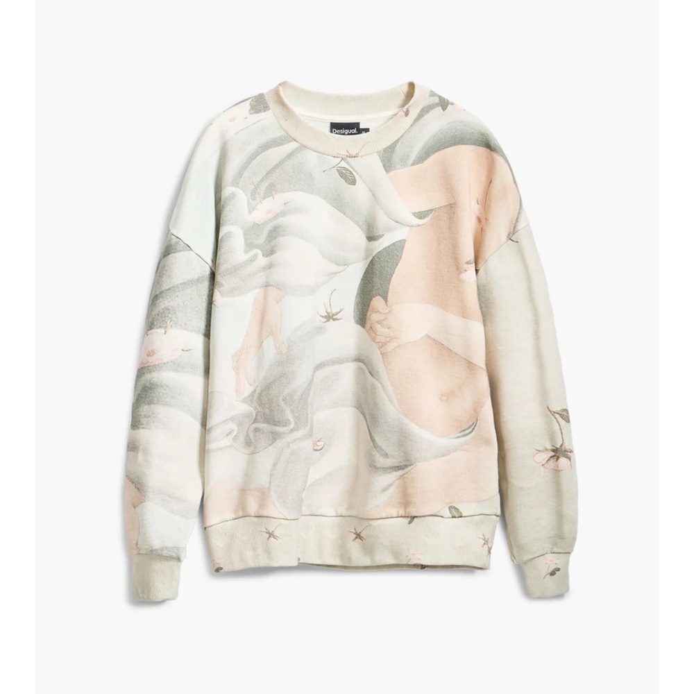Desigual Pastel Arty Print Venus Crewneck Sweatshirt | L - Picture 3 of 8